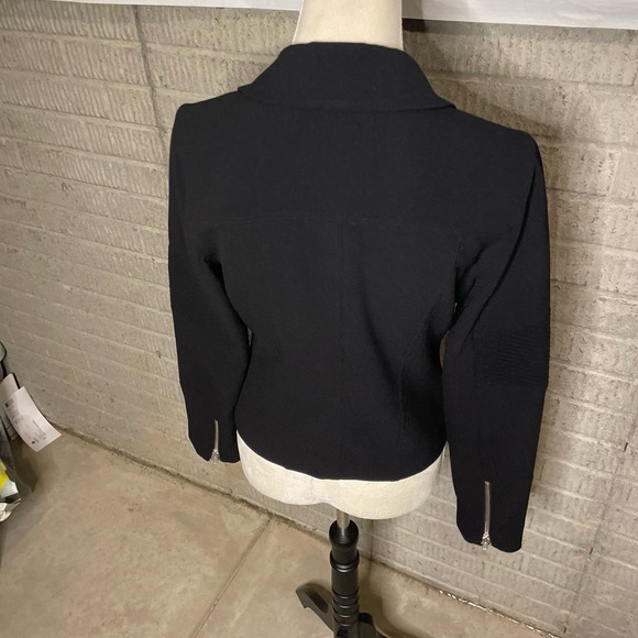 Trouvé Womens Black Asymmetrical Long Sleeve Moto Jacket Small - Picture 5 of 7